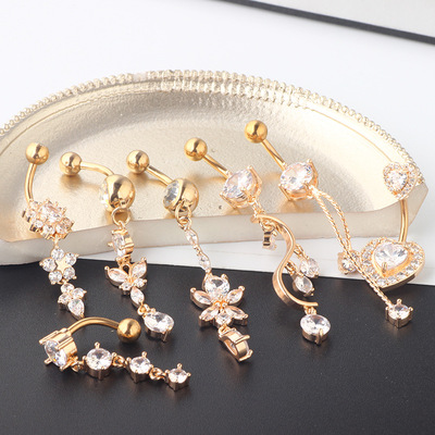 极速Ring Bulk Sexy Naqvel Piercing Bar Pack Lotus Belly Ring