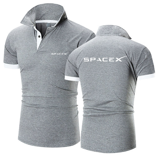 新品SpaceX Space X Logo  Menzs New Quality Solid Color Shir