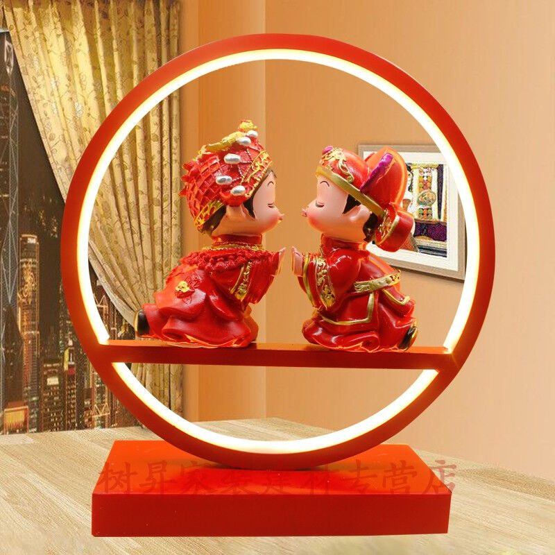 极速品主a卧卧室婚庆台灯红色陪嫁床头灯创意结婚礼物实用婚房闺