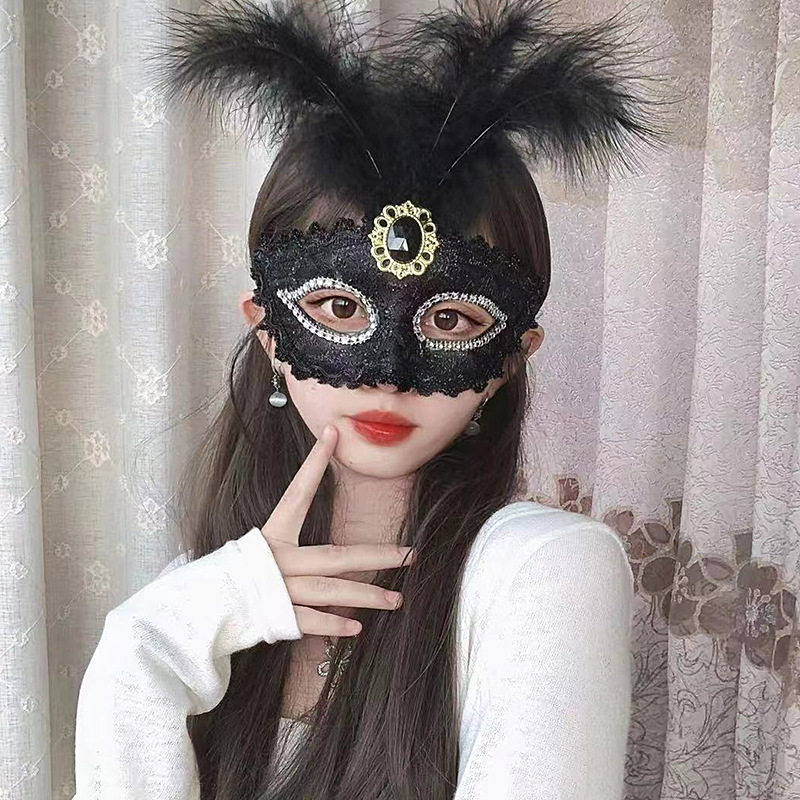 新品直播不露脸面具半脸公主w古风面具万圣节仙女化妆舞会舞台表图片