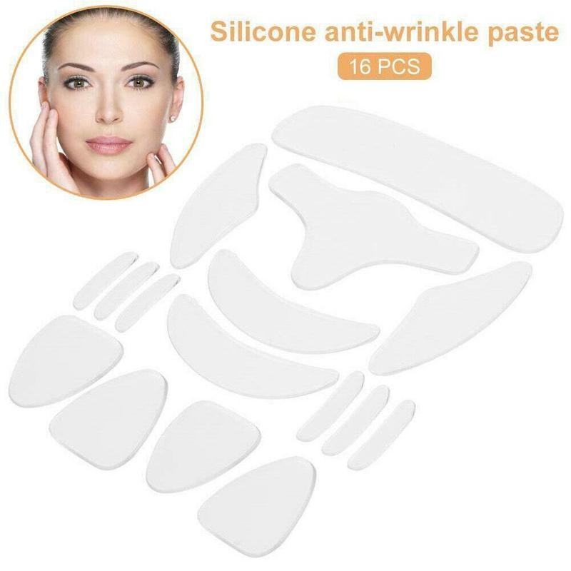 极速16bpcs Reusable Silicone Patches Anti Rimpel Pads Silico
