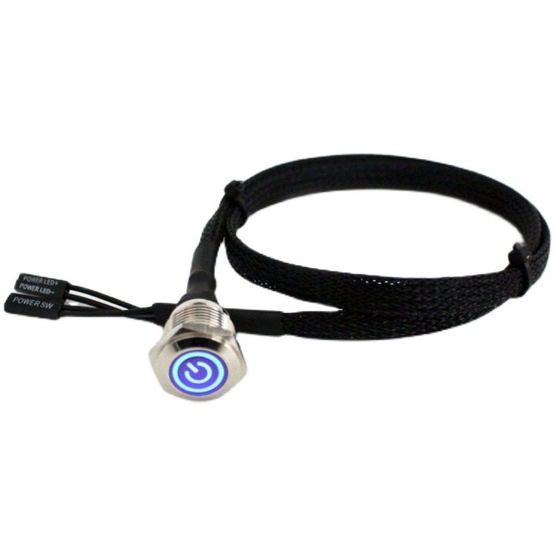 极速重启延长f主板键 金属带灯电脑电源开关 按钮台式开机主机箱