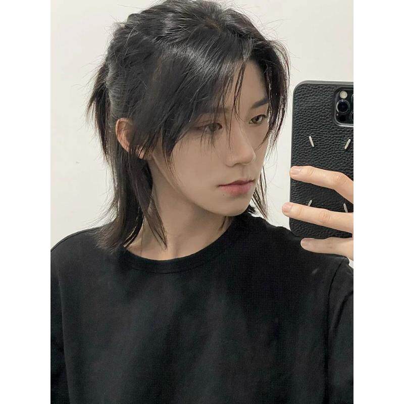 狼尾假发男女通用短发自然韩版帅气中分日系鲻鱼头动漫cos全头套