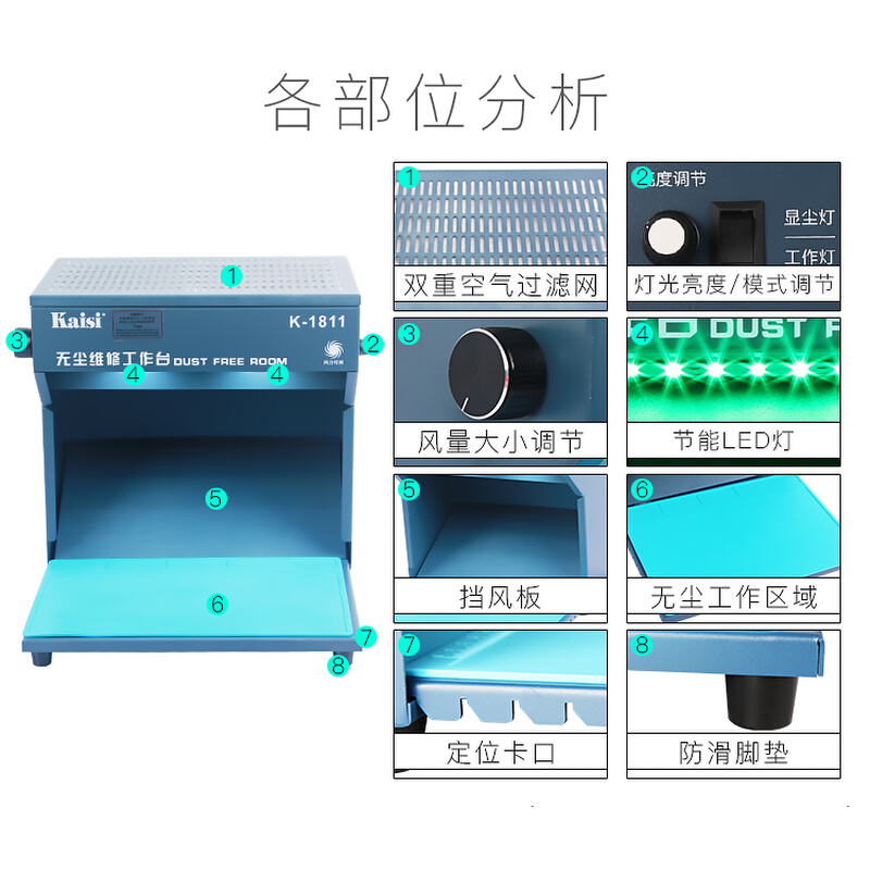 金卡思无尘工作台手机维修过滤净化操作间贴膜OCA贴合分离换屏