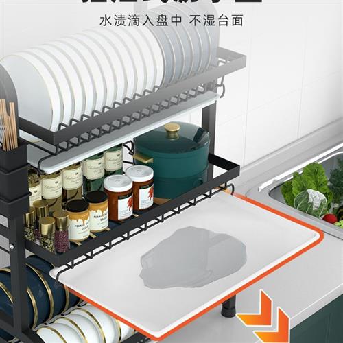 速发沥水架沥碗架家j用菜板架多层壁挂三层台面分类收纳箱加大