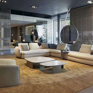 极简组合茶几客厅异形不锈钢茶几设计师边角几咖啡桌岩板茶几 意式