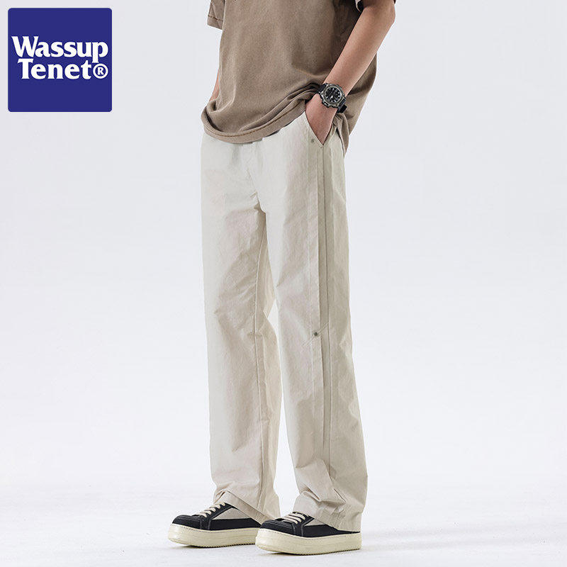 Wassup tenet日系直筒工装休闲裤子男士夏季情侣简约复古运动裤男