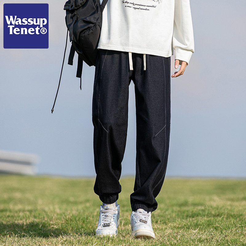 Wassup tenet美式宽松束脚工装休闲裤子男士春季情侣痞帅直筒长裤