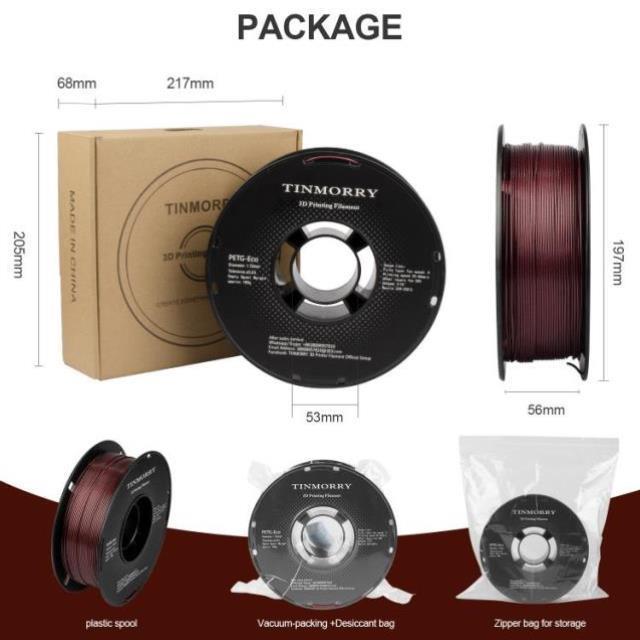 Tinmorry天瑞PETG-ECO材料食品接触级PETG3D打印耗材1KG装