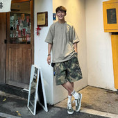沙滩马裤 速发美式 男夏膝子ove工size过季 五分裤 复古r装 短裤