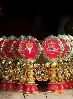 速发雕花八摆合金彩绘供具吉吉八宝雕花八祥祥家居供件