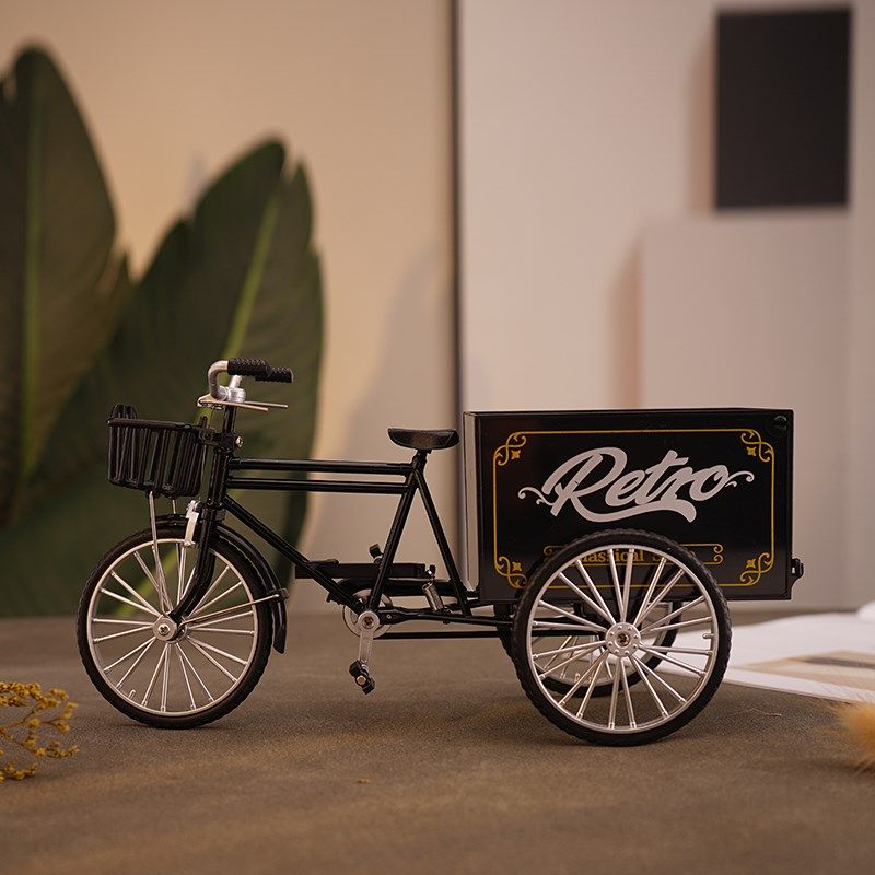 速发合金垃圾车环复车模型老式卫摆怀旧风桌面古件个性创意家摆设