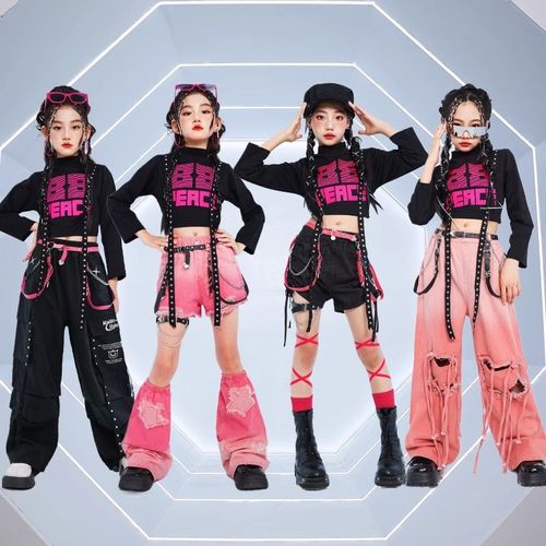 速发孩装爵士舞演出服少zja儿z街舞孩演服装团甜酷炸街潮表走秀