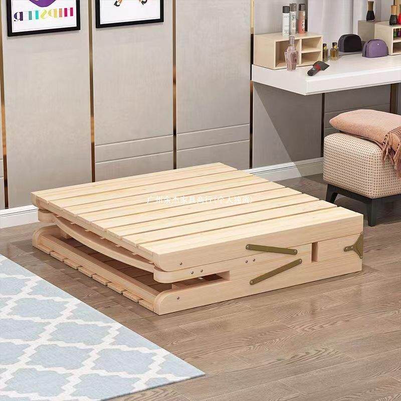 实木折叠安装折叠床单人床午休结实出租房简易木床成人小床家用