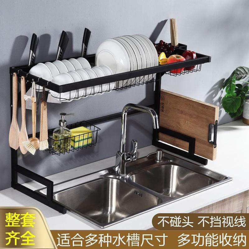 不锈钢厨房沥水架碗碟收纳架水槽置物架洗碗池沥水篮