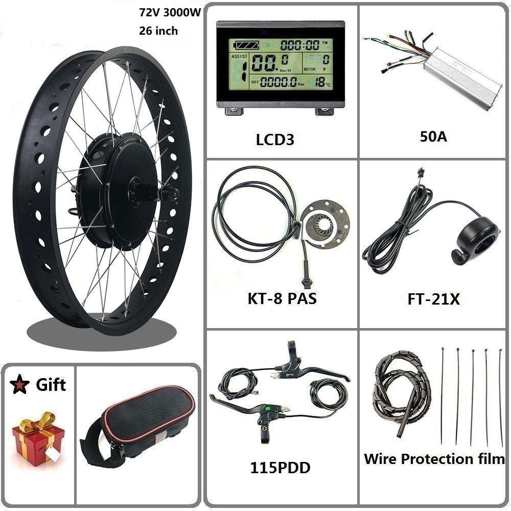 胖胖胎雪地车改装电动助力套件72V3000W后驱卡飞KT-LCD3显示器