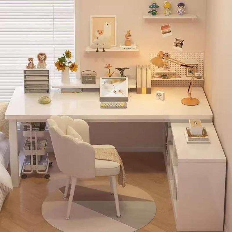 转角书桌书架一体写字桌工作台卧室办公桌l型书桌学生家用电脑桌