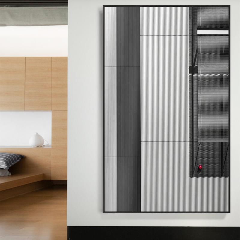 现代黑白灰色系个性风格线条挂画极简工业风大幅大尺寸玄关装饰画