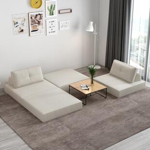 小户型榻榻米客厅单人沙发床可折叠两用卧室日式科技布沙发可变床