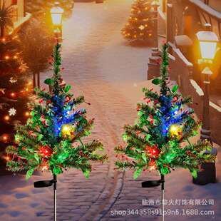 饰品 饰圣诞节草坪装 25新款 太阳能圣诞树灯户外插地灯装
