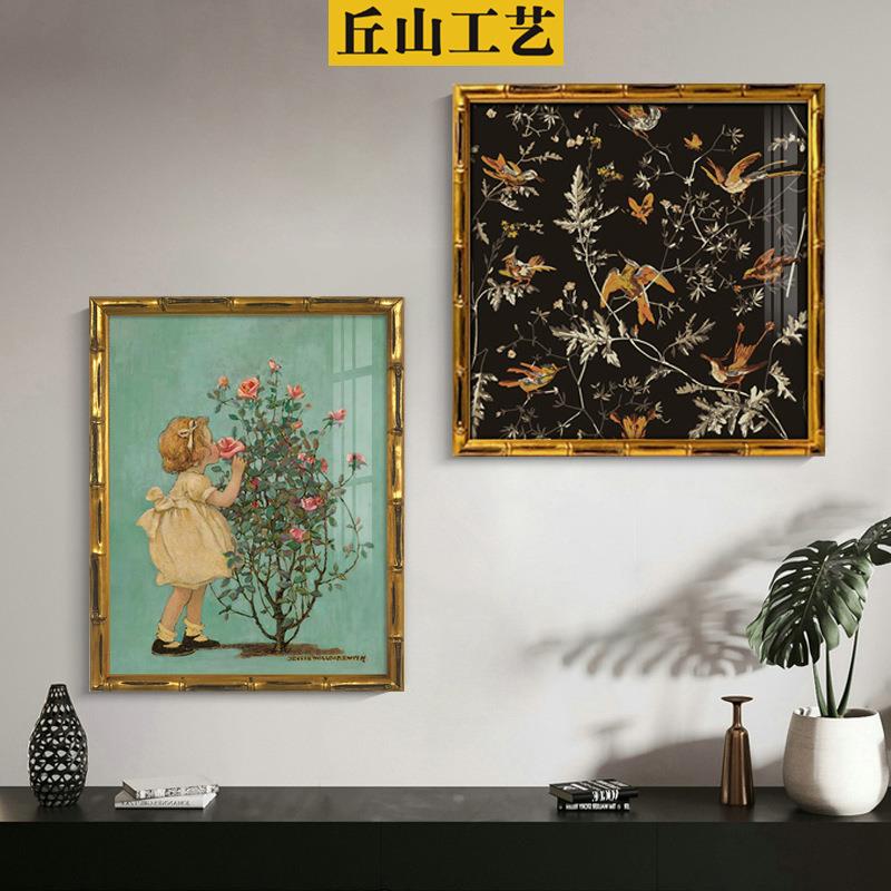 法式轻奢挂画玫瑰花女孩小众装饰画客厅餐厅卧室床头复古欧式壁画