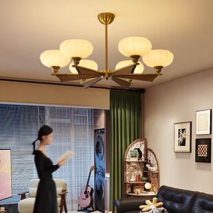 法式中古风客厅吊灯宋氏美学实木高级感复古美式餐厅大厅主灯