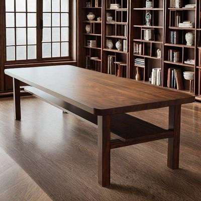 南美胡桃木客厅长条桌写字书桌工作台实木大板桌餐桌长方形茶桌
