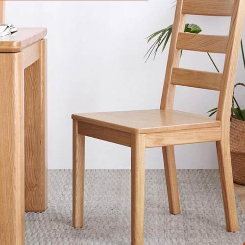 实木餐椅家用餐桌椅子橡木靠背椅原木现代简约木椅书桌椅