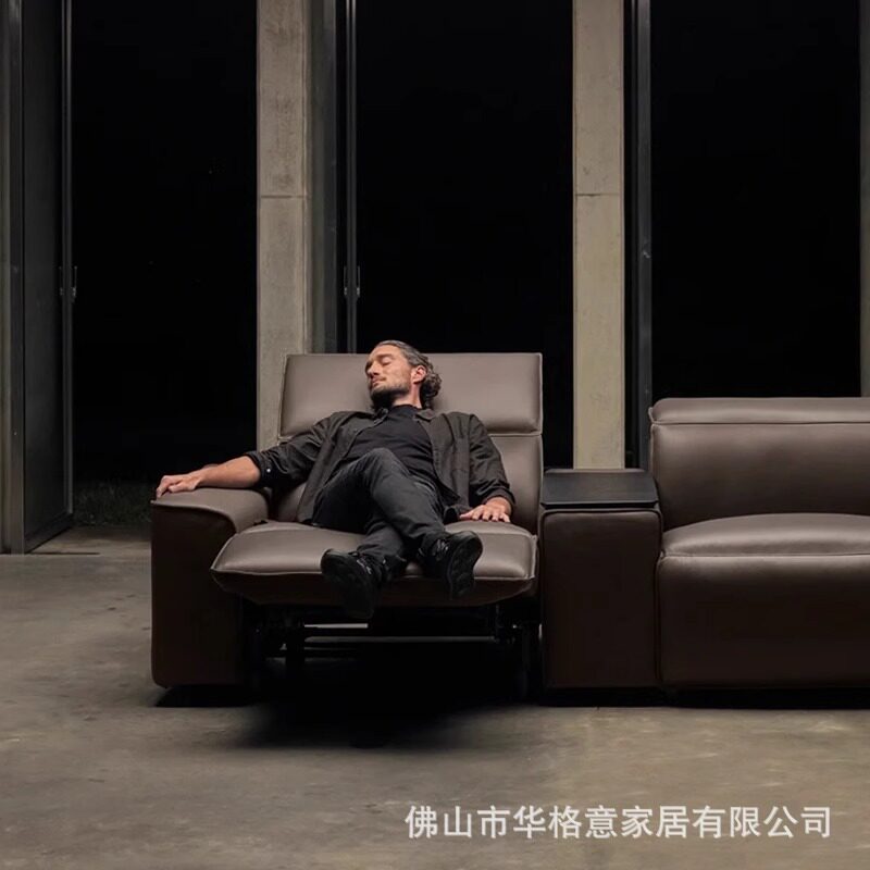 华格意双人电动真皮可调节客厅零靠墙影音室功能沙发金属骨架