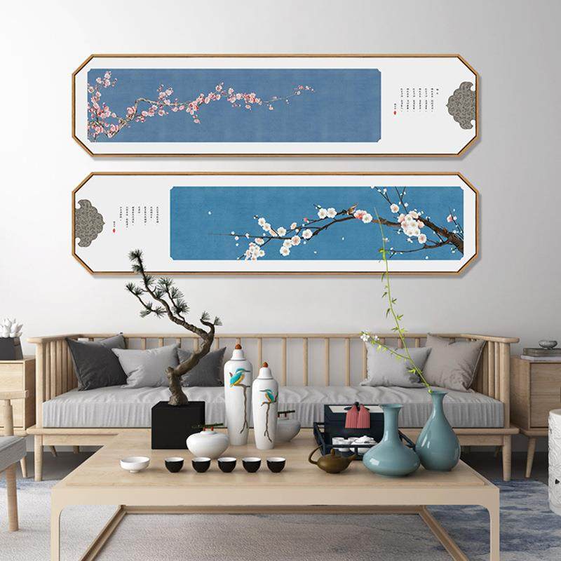 嫣然芳华新中式卧室床头装饰画中国风花鸟茶室客厅沙发背景挂画