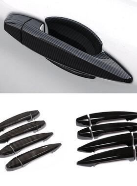 适用于16-21款宝马X1X5X6F15F16F48拉手碳纤纹把手贴烤漆黑