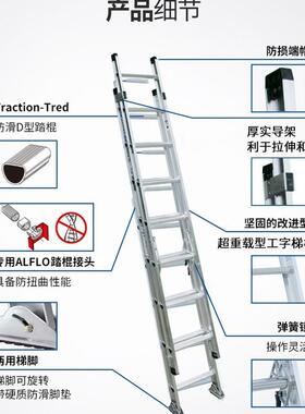 稳耐铝合金伸缩梯D1516D1524-228323640D12202428323640-2