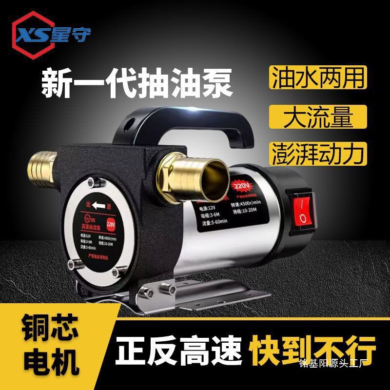 电动抽油泵抽水泵12v24v转子220v柴油泵小型全自动自吸泵加油机
