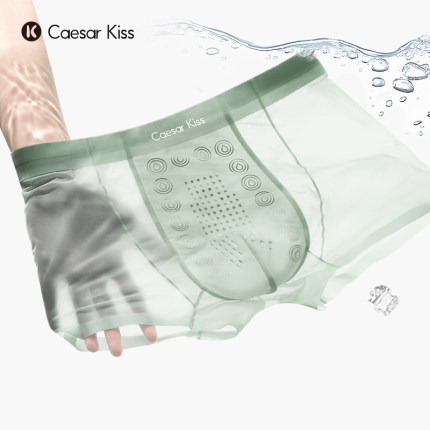CaesarKiss防潮湿男士内裤阴囊超薄无痕抗菌透气2026新款冰丝平角