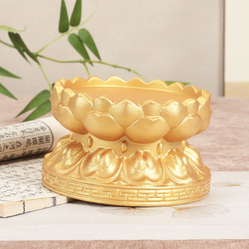 实木鎏金莲花供奉底座菩萨神像佛台防滑台承重座香炉礼佛家用摆件