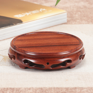 实木整木圆形茶壶紫砂壶茶杯木质瓷器核桃玉器摆件文玩香炉小底座