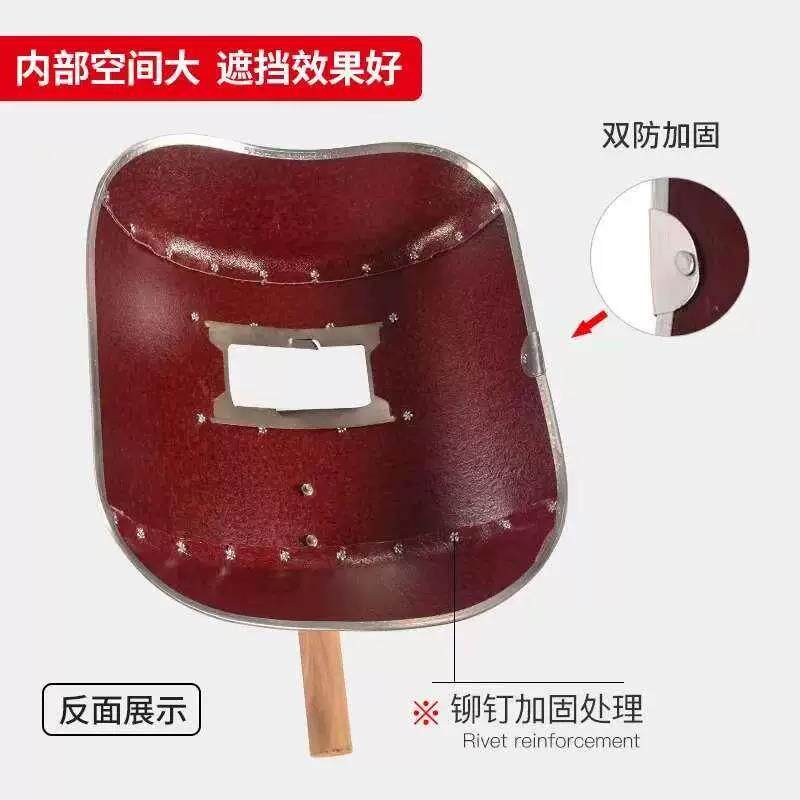 现货手持式电焊氩弧焊古典加厚红钢F纸电焊焊帽铁框防水防护面具