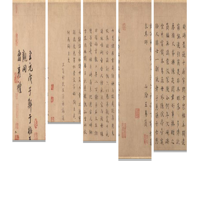 现货速发新中式客厅玄关布帘屏风软隔断小户型半透明悬挂复古字画