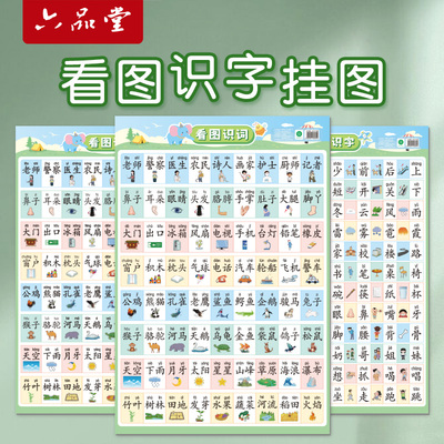 现货速发儿童看图识字挂图幼儿园宝宝小孩启蒙认字汉字表学习神器
