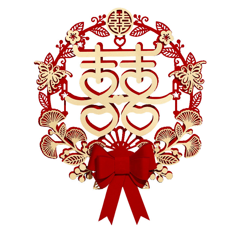 现货速发婚房布置喜字贴纸结婚喜字贴门装饰新房门口客厅窗户玻璃