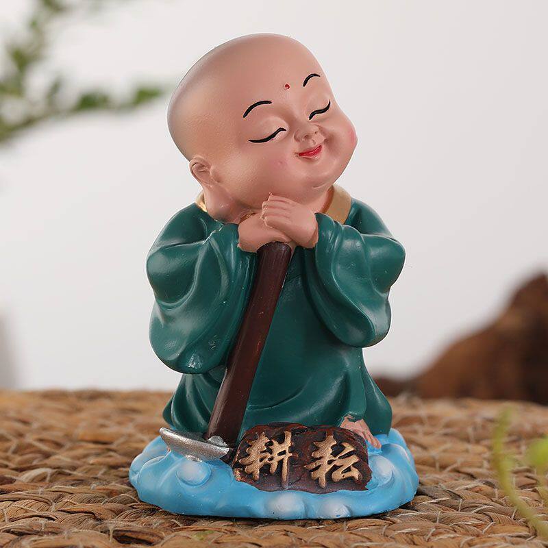 现货速发张家大院特色礼物小和尚创意摆件中国传统手工泥人泥塑小