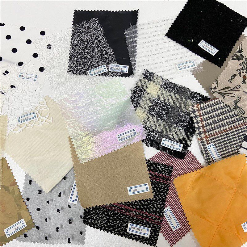 现货速发服装设计面料试用包材料册各种布料样品材质不重复棉麻皮