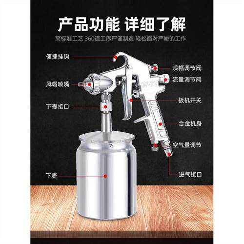现货速发气动喷漆枪壶喷涂机乳胶漆喷壶小型喷枪汽车喷油漆神器工