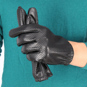 羊皮手套男春夏季 透气驾驶哈雷摩托车触屏皮手套 开车骑行机车薄款