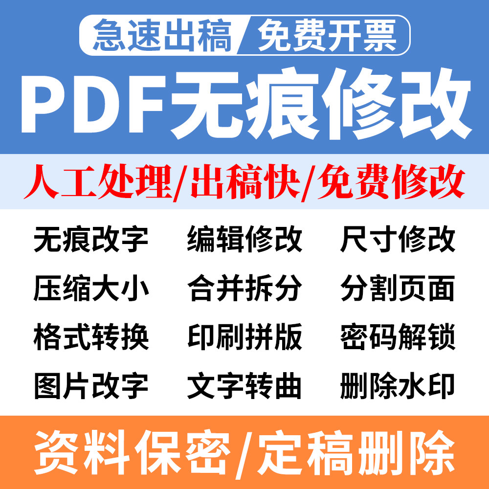 pdf文件编辑修改扫描件转图片平面广告设计