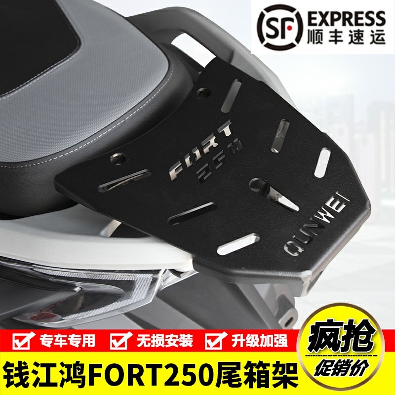 适用钱江鸿FORT250摩托w车后尾货架尾箱背箱支架行李架尾翼改装件