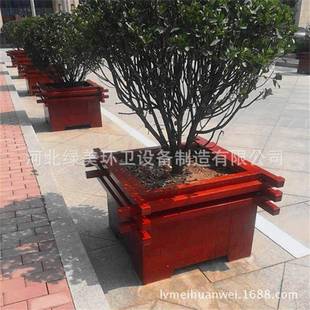 街道花箱组合花箱塑木花箱花盆厂家供应