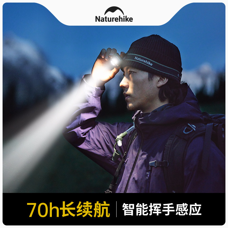 挪客户外超轻强光头灯徒步登山钓鱼超长续航专用防水充电照明灯