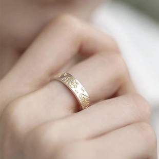 招财猫咪情侣对戒可调节平安好运独特可爱转运中指男女式旺财戒指