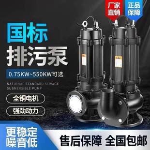 WQ型大功率潜水排污泵地下室排水潜污泵三相无堵塞泥浆污物